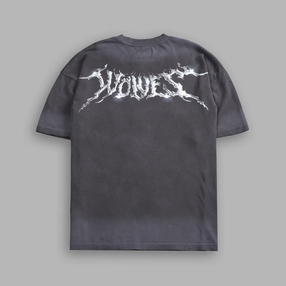 BLOOD THIRSTY FUTURE "PREMIUM" OVERSIZED TEE IN WOLF GRAY DRIFT WASH - Picture 3 of 7